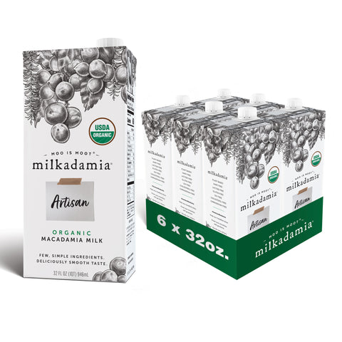 milkadamia Organic Artisan Macadamia Milk, Pack of 6 32oz
