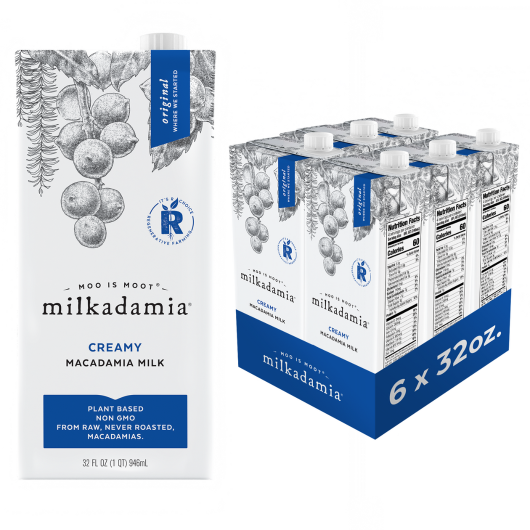 milkadamia Creamy Macadamia Milk, Pack of 6 32 oz